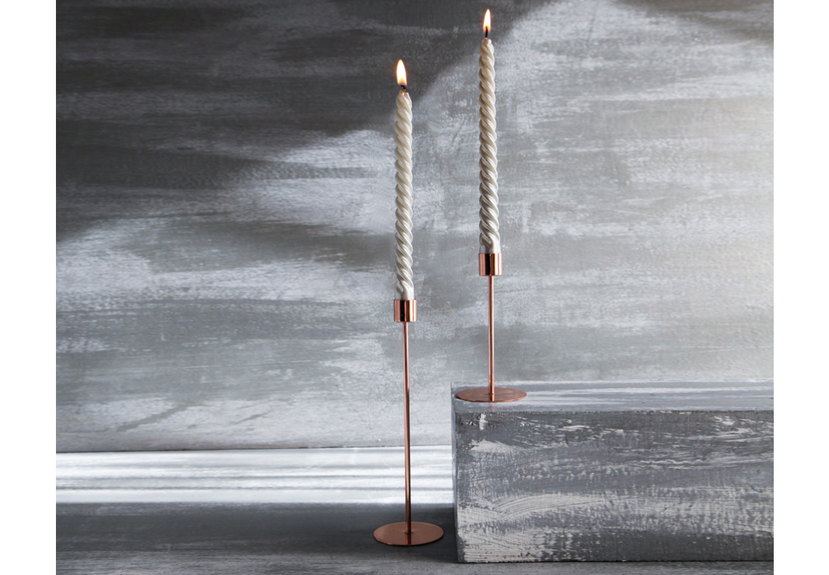 Natty Copper Candle Stands Set Of 2