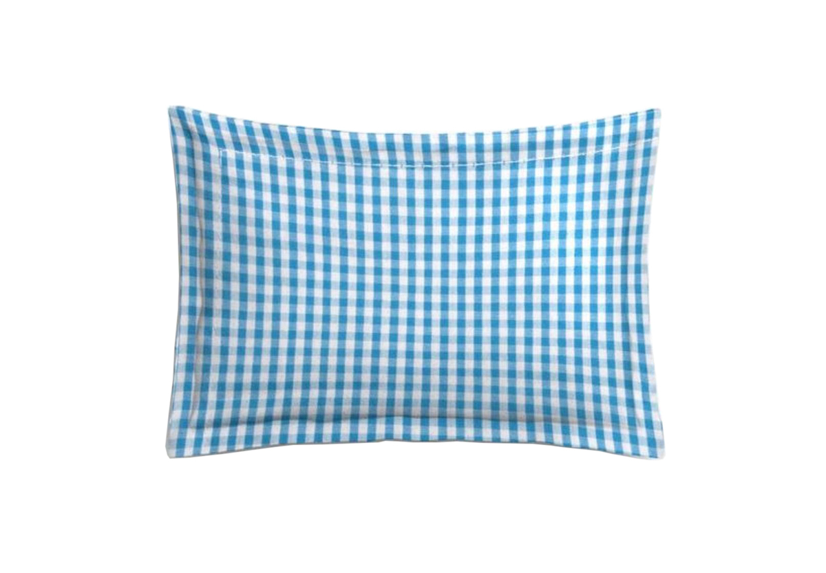 Blue Checks Organic Pillow Cover Natty